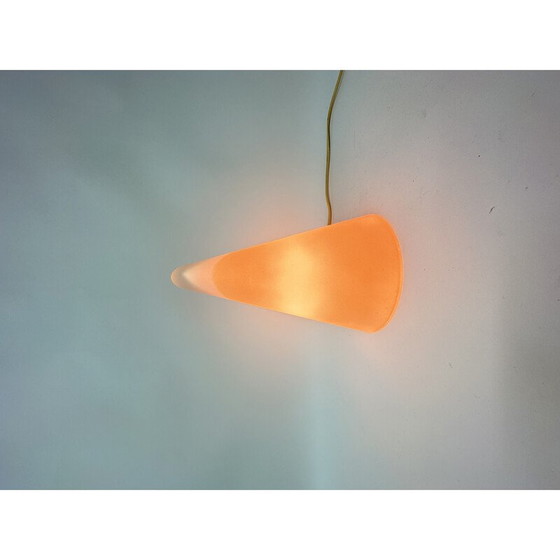 Image 1 of Lampe de table vintage Teepee en verre rose par Sce, France 1970