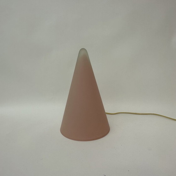 Image 1 of Lampe de table vintage Teepee en verre rose par Sce, France 1970