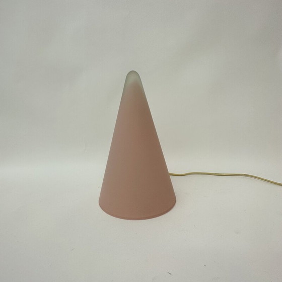 Image 1 of Lampe de table vintage Teepee en verre rose par Sce, France 1970