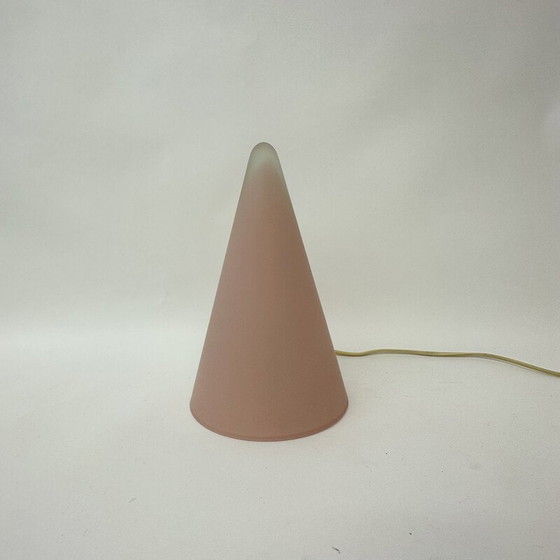 Image 1 of Lampe de table vintage Teepee en verre rose par Sce, France 1970