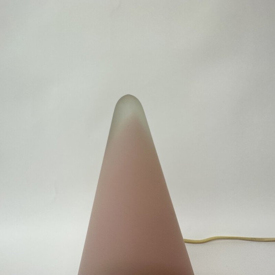 Image 1 of Lampe de table vintage Teepee en verre rose par Sce, France 1970