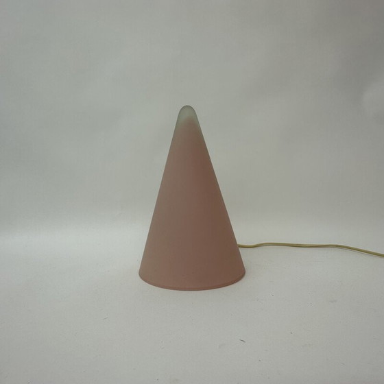 Image 1 of Lampe de table vintage Teepee en verre rose par Sce, France 1970