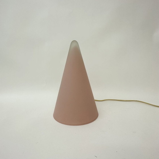 Image 1 of Lampe de table vintage Teepee en verre rose par Sce, France 1970