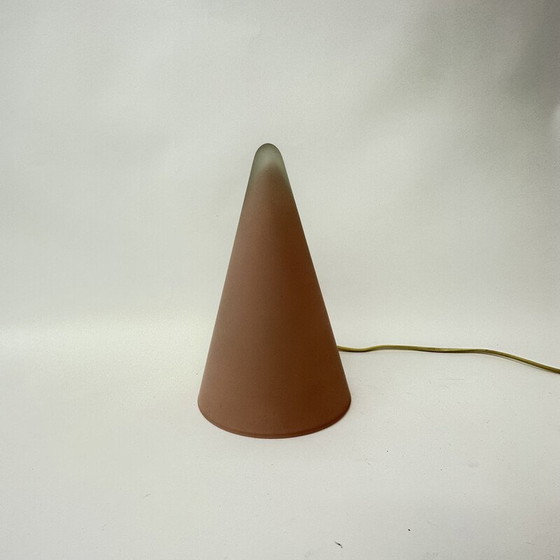 Image 1 of Lampe de table vintage Teepee en verre rose par Sce, France 1970