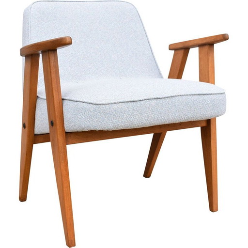 Fauteuil vintage bleu clair par Józef Chierowski pour lDolnoslaska Swiebodzice, Pologne 1960