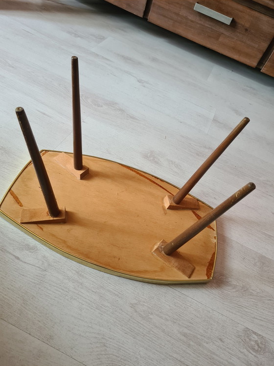 Image 1 of Table d'appoint vintage Mozaik en laiton des années 50