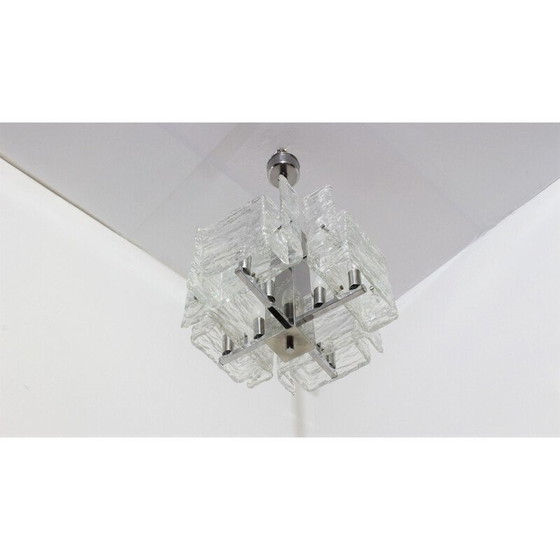 Image 1 of Lustre à suspension en verre de Murano du milieu du siècle, Mazzega, 1970