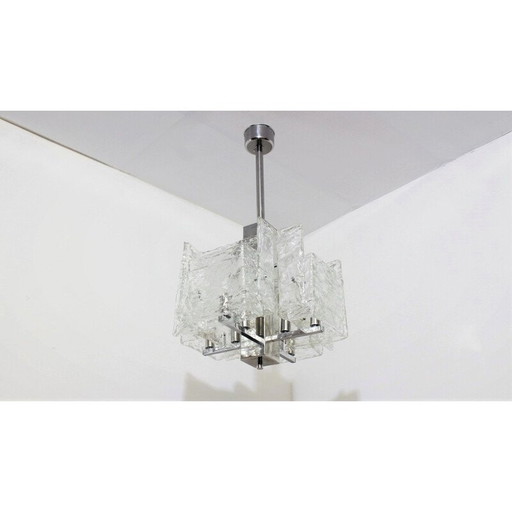 Lustre à suspension en verre de Murano du milieu du siècle, Mazzega, 1970