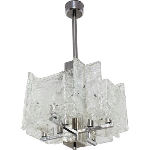 Lustre à suspension en verre de Murano du milieu du siècle, Mazzega, 1970