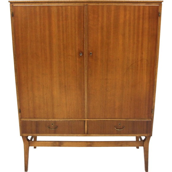 Image 1 of Armoire vintage en acajou et hêtre, daim 1960
