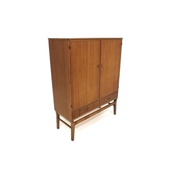 Image 1 of Armoire vintage en acajou et hêtre, daim 1960
