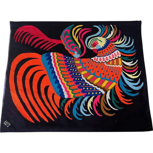 Tapisserie d'oiseaux vintage, 1970