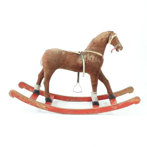 Cheval à bascule vintage, Tchécoslovaquie 1930