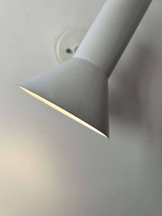 Image 1 of Applique Orientable En Chrome Et Métal Blanc Par Raak - Pays-Bas 1970