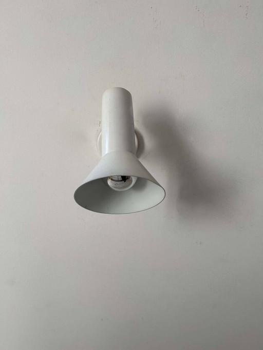 Applique Orientable En Chrome Et Métal Blanc Par Raak - Pays-Bas 1970