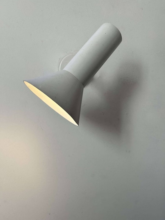 Image 1 of Applique Orientable En Chrome Et Métal Blanc Par Raak - Pays-Bas 1970