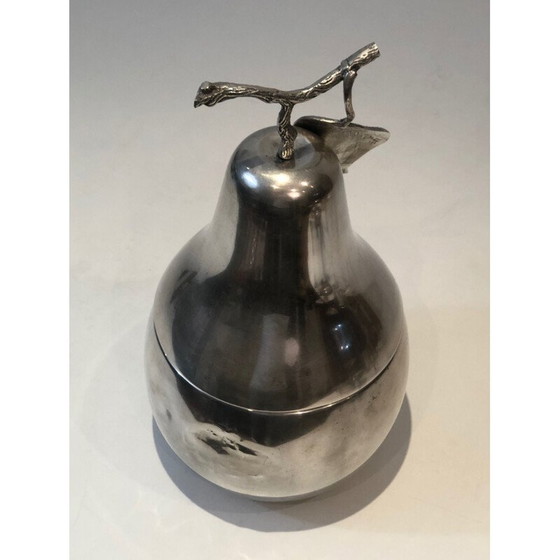 Image 1 of Seau à glace vintage en forme de poire, argenté et en plastique, Teghini Firenze, 1970