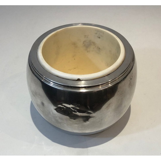 Image 1 of Seau à glace vintage en forme de poire, argenté et en plastique, Teghini Firenze, 1970
