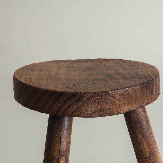 Image 1 of Tabouret tripode brutaliste français