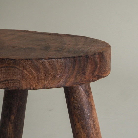 Image 1 of Tabouret tripode brutaliste français