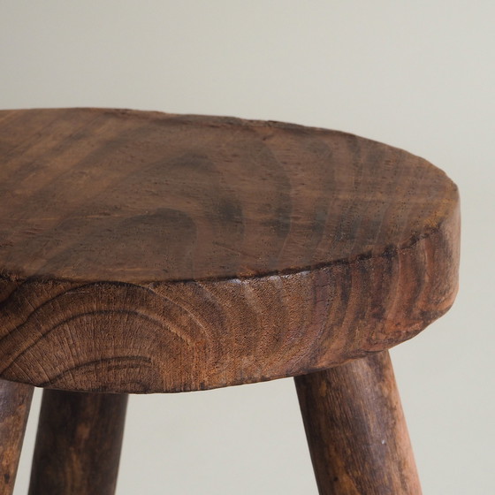 Image 1 of Tabouret tripode brutaliste français