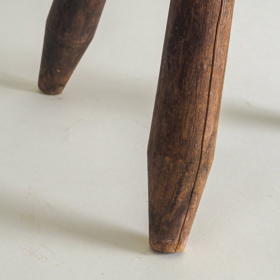 Image 1 of Tabouret tripode brutaliste français