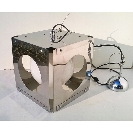 Image 1 of Lampe suspendue cubique vintage par Paolo Tiche pour Sirrah, 1970