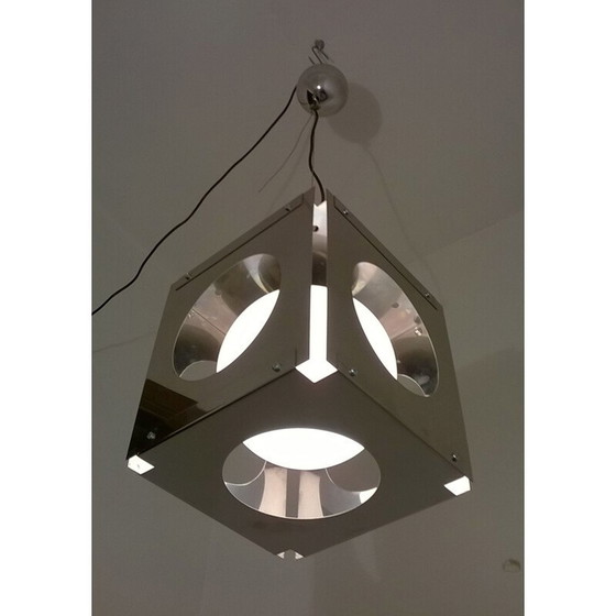 Image 1 of Lampe suspendue cubique vintage par Paolo Tiche pour Sirrah, 1970