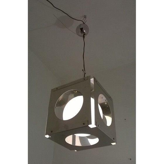 Image 1 of Lampe suspendue cubique vintage par Paolo Tiche pour Sirrah, 1970
