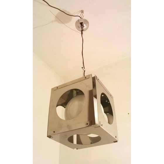 Image 1 of Lampe suspendue cubique vintage par Paolo Tiche pour Sirrah, 1970