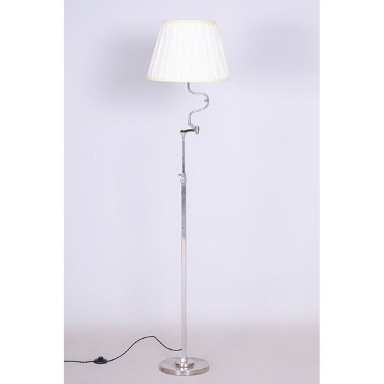 Image 1 of Lampadaire Vintage Art Déco en acier chromé, Tchécoslovaquie 1920