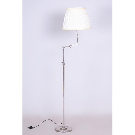 Image 1 of Lampadaire Vintage Art Déco en acier chromé, Tchécoslovaquie 1920