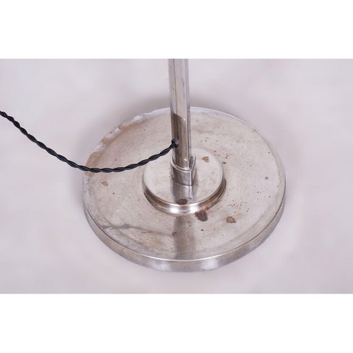 Lampadaire Vintage Art Déco en acier chromé, Tchécoslovaquie 1920