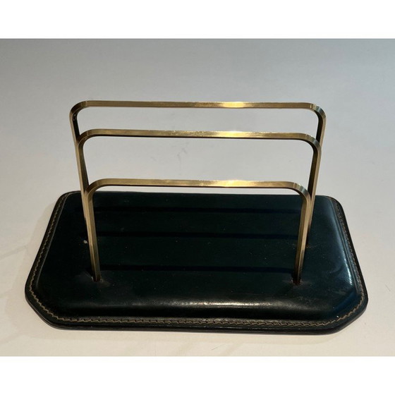 Image 1 of Porte-revues vintage en cuir matelassé, France 1950
