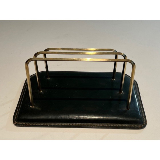 Image 1 of Porte-revues vintage en cuir matelassé, France 1950