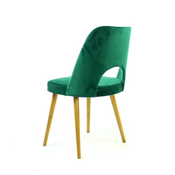 Image 1 of Ensemble de 4 chaises de salle à manger vintage en velours par Oswald Haerdtl pour Ton, Tchécoslovaquie années 1950