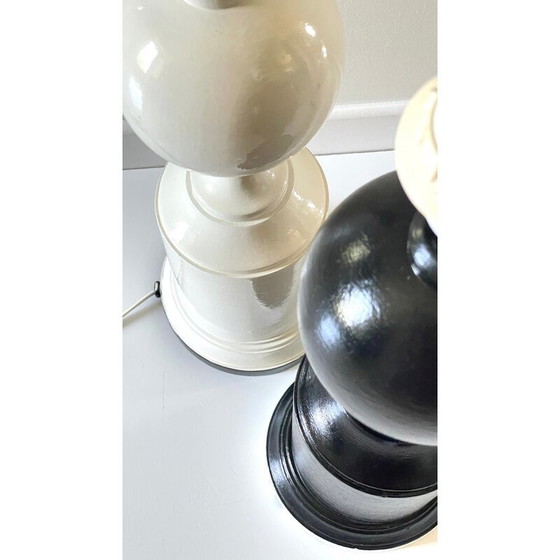 Image 1 of Paire de pieds de lampe en bois tourné, 1970