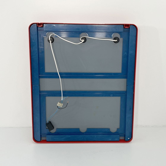 Image 1 of Miroir de courtoisie rouge en plastique de Gedy, années 1980