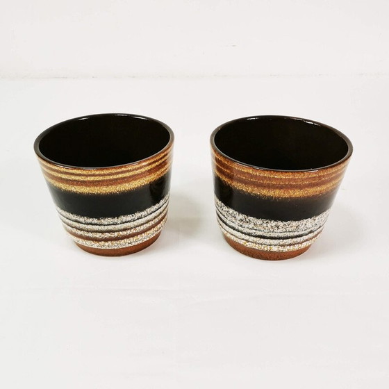 Image 1 of Paire de pots de fleurs en céramique vintage de Scheurich, Allemagne, années 1960
