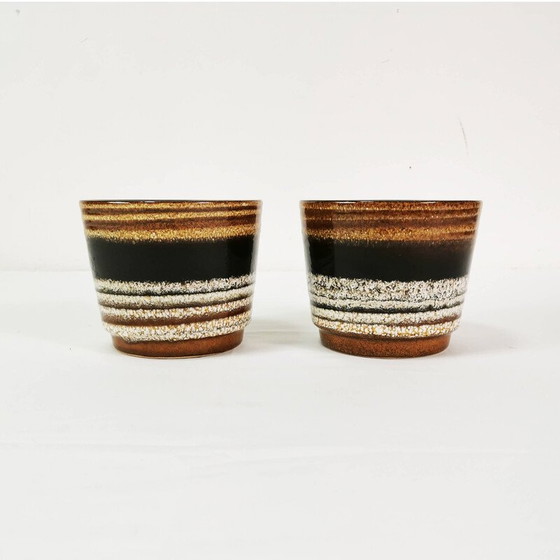 Image 1 of Paire de pots de fleurs en céramique vintage de Scheurich, Allemagne, années 1960