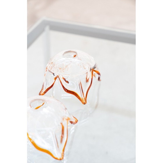Image 1 of Lampadaire vintage en verre soufflé de Murano et métal pour Mazzega, Italie 1960