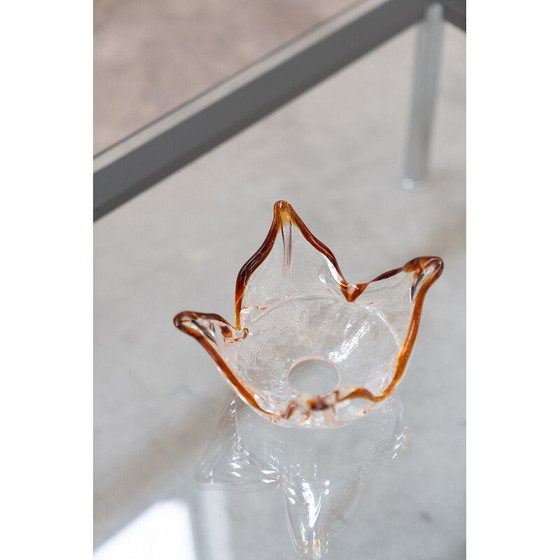 Image 1 of Lampadaire vintage en verre soufflé de Murano et métal pour Mazzega, Italie 1960