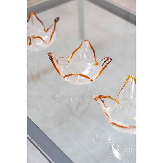 Image 1 of Lampadaire vintage en verre soufflé de Murano et métal pour Mazzega, Italie 1960