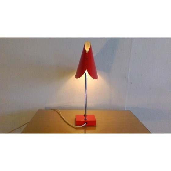 Image 1 of Lampe à poser vintage rouge de Josef Hurka - années 1950