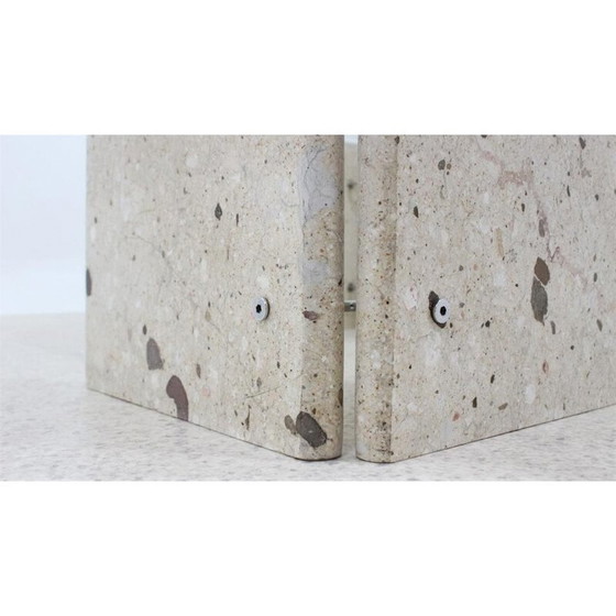 Image 1 of Table basse vintage en marbre et verre, Italie 1970