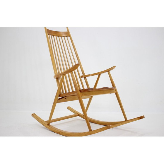 Image 1 of Chaise à bascule vintage en bois, Tchécoslovaquie 1960