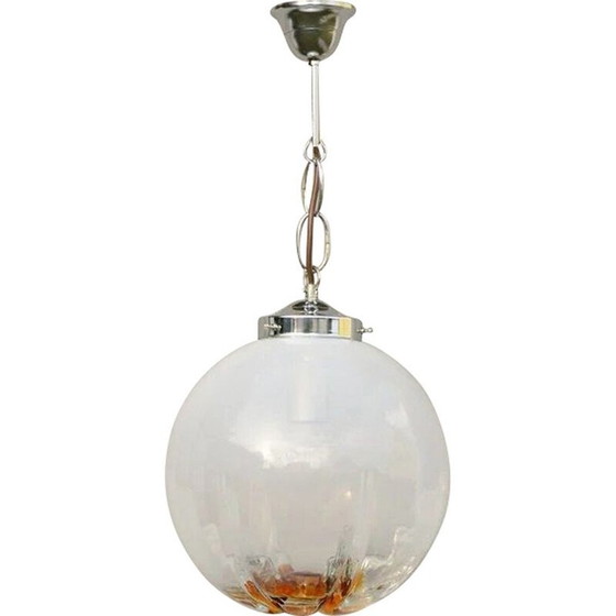 Image 1 of Pendentif vintage en verre murano lazmp "Mazzega Sphere", Italie 1970