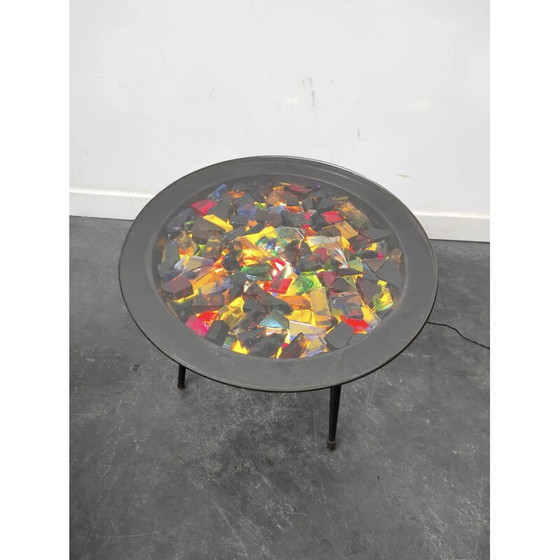 Image 1 of Table basse vintage à lumière de brasero, années 1950