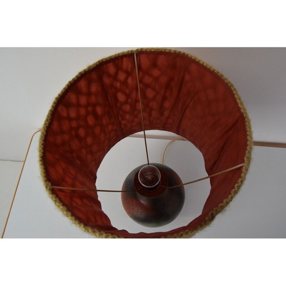 Image 1 of Lampe vintage en tissu et céramique, Tchécoslovaquie 1970
