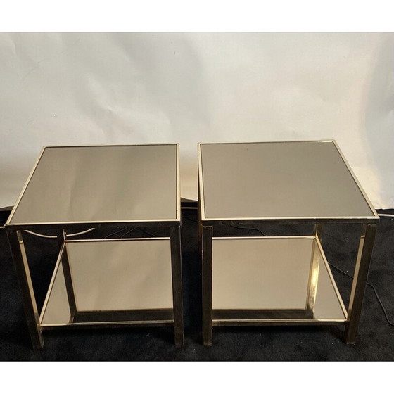 Image 1 of Paire de tables basses vintage "Belgo Chrom" en laiton